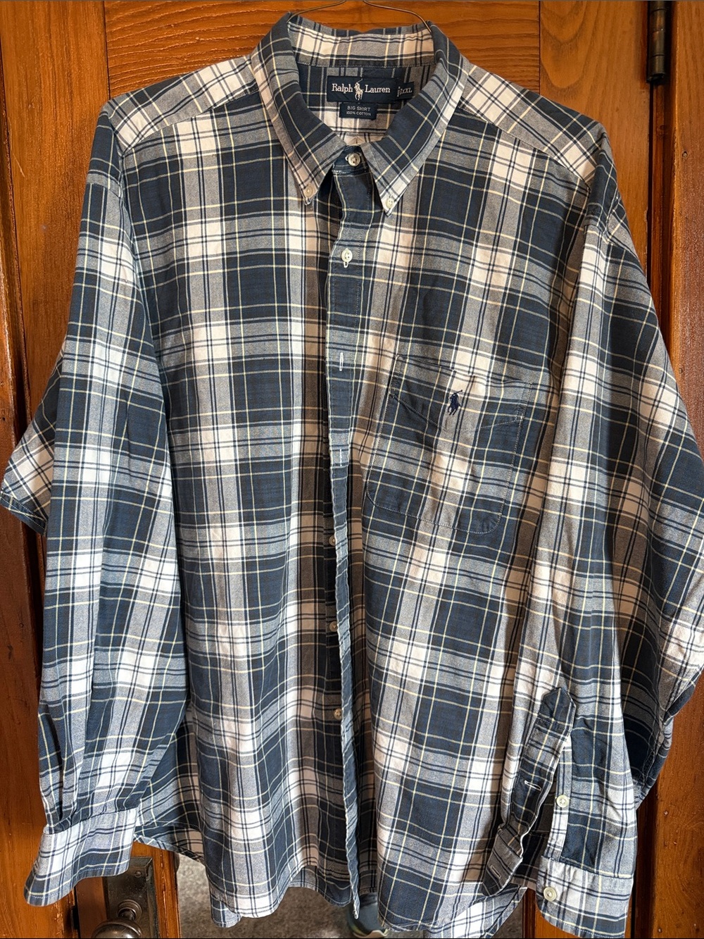 Ralph Lauren Big Shirt Men’s Navy Plaid Button-Down Shirt